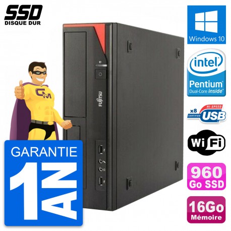 PC Fujitsu Esprimo E520 E85+ DT Intel G3220 RAM 16Go SSD 960Go Windows 10 Wifi