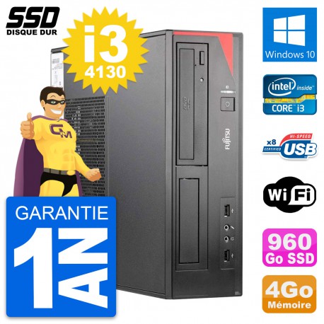 PC Fujitsu Esprimo E520 E85+ DT Intel i3-4130 RAM 4Go SSD 960Go Windows 10 Wifi