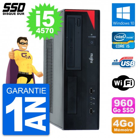 PC Fujitsu Esprimo E520 E85+ DT Intel i5-4570 RAM 4Go SSD 960Go Windows 10 Wifi