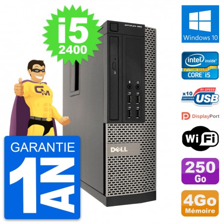 PC Dell OptiPlex 990 SFF Intel i5-2400 RAM 4Go Disque Dur 250Go Windows 10 Wifi