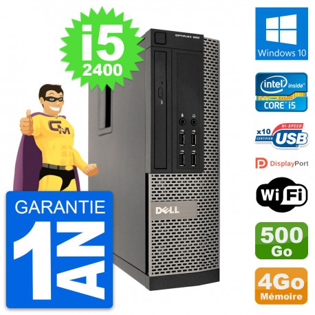 PC Dell OptiPlex 990 SFF Intel i5-2400 RAM 4Go Disque Dur 500Go Windows 10 Wifi