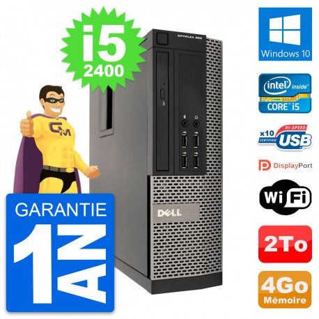 PC Dell OptiPlex 990 SFF Intel i5-2400 RAM 4Go Disque Dur 2To Windows 10 Wifi