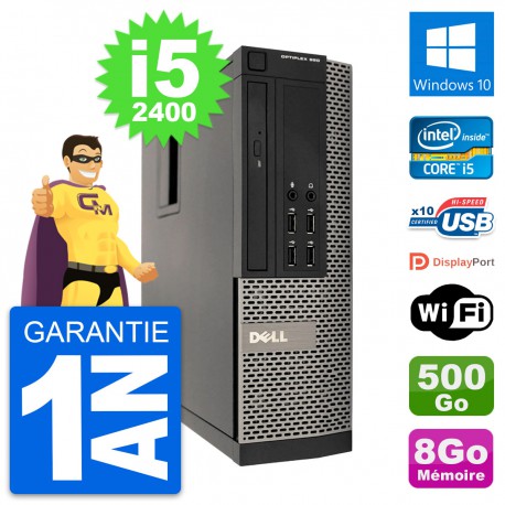 PC Dell OptiPlex 990 SFF Intel i5-2400 RAM 8Go Disque Dur 500Go Windows 10 Wifi