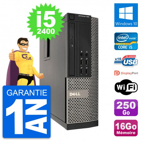 PC Dell OptiPlex 990 SFF Intel i5-2400 RAM 16Go Disque Dur 250Go Windows 10 Wifi