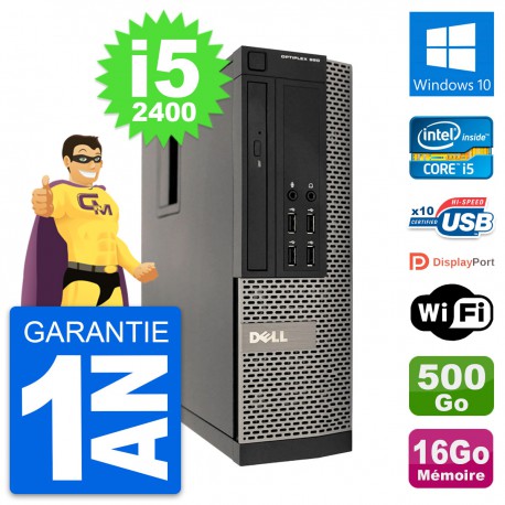 PC Dell OptiPlex 990 SFF Intel i5-2400 RAM 16Go Disque Dur 500Go Windows 10 Wifi
