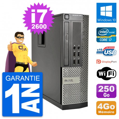 PC Dell OptiPlex 990 SFF Intel i7-2600 RAM 4Go Disque Dur 250Go Windows 10 Wifi
