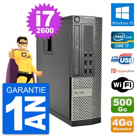 PC Dell OptiPlex 990 SFF Intel i7-2600 RAM 4Go Disque Dur 500Go Windows 10 Wifi