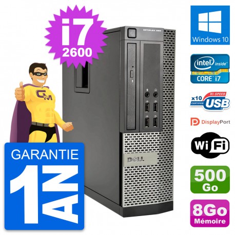 PC Dell OptiPlex 990 SFF Intel i7-2600 RAM 8Go Disque Dur 500Go Windows 10 Wifi