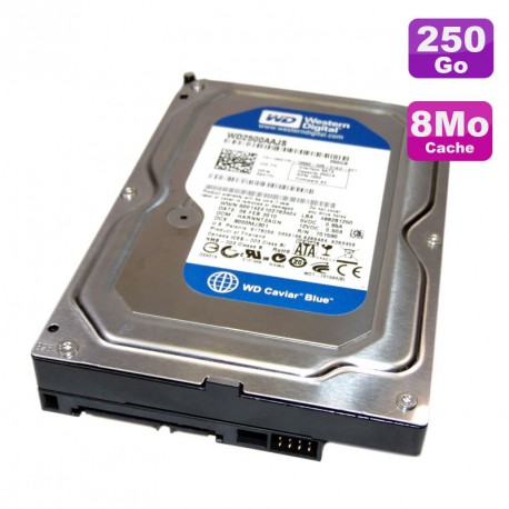 Disque Dur 250Go SATA 3.5" Western Digital Caviar Blue WD2500AAJS-60Z0A0 7200 8Mo