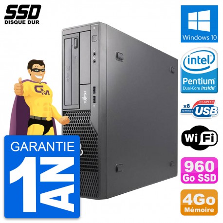 PC Fujitsu Esprimo E500 E85+ DT Intel G630 RAM 4Go SSD 960Go Windows 10 Wifi