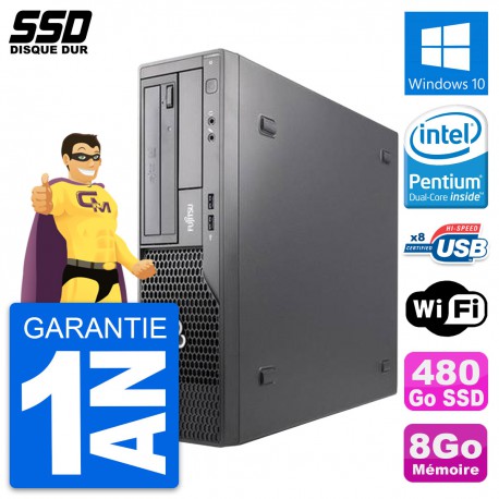 PC Fujitsu Esprimo E500 E85+ DT Intel G630 RAM 8Go SSD 480Go Windows 10 Wifi