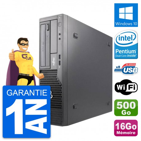 PC Fujitsu Esprimo E500 DT Intel G630 RAM 16Go Disque Dur 500Go Windows 10 Wifi