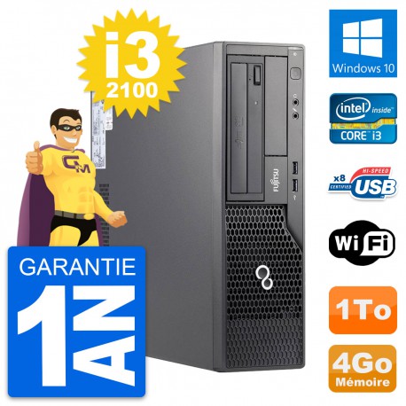PC Fujitsu Esprimo E500 DT Intel i3-2100 RAM 4Go Disque Dur 1To Windows 10 Wifi