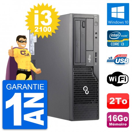 PC Fujitsu Esprimo E500 DT Intel i3-2100 RAM 16Go Disque Dur 2To Windows 10 Wifi