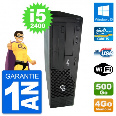 PC Fujitsu Esprimo E500 DT Intel i5-2400 RAM 4Go Disque 500Go Windows 10 Wifi
