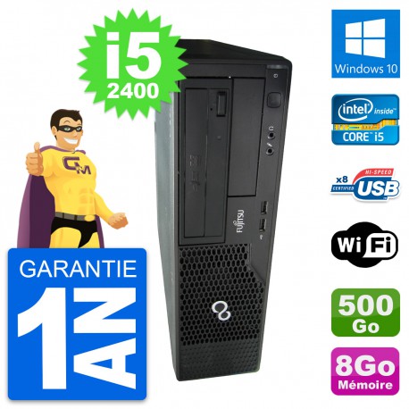 PC Fujitsu Esprimo E500 DT Intel i5-2400 RAM 8Go Disque 500Go Windows 10 Wifi