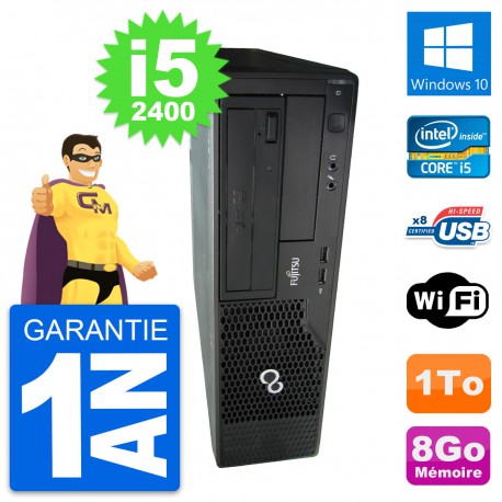 PC Fujitsu Esprimo E500 DT Intel i5-2400 RAM 8Go Disque Dur 1To Windows 10 Wifi