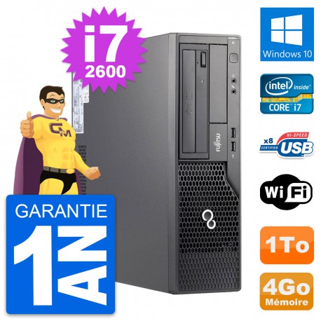 PC Fujitsu Esprimo E500 DT Intel i7-2600 RAM 4Go Disque Dur 1To Windows 10 Wifi