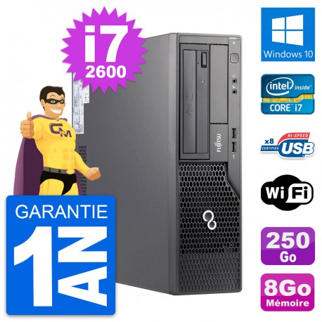 PC Fujitsu Esprimo E500 DT Intel i7-2600 RAM 8Go Disque 250Go Windows 10 Wifi