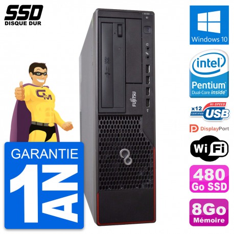 PC Fujitsu Esprimo E700 E90+ DT Intel G630 RAM 8Go SSD 480Go Windows 10 Wifi