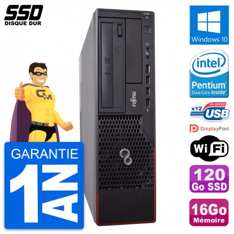 PC Fujitsu Esprimo E700 E90+ DT Intel G630 RAM 16Go SSD 120Go Windows 10 Wifi