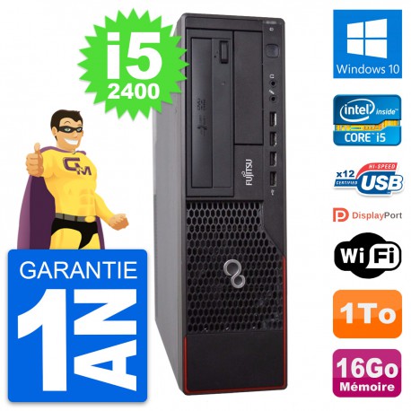PC Fujitsu Esprimo E700 DT Intel i5-2400 RAM 16Go Disque Dur 1To Windows 10 Wifi