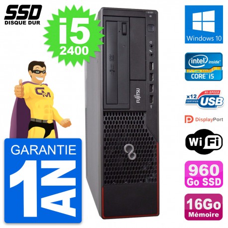 PC Fujitsu Esprimo E700 E90+ DT Intel i5-2400 RAM 16Go SSD 960Go Windows 10 Wifi