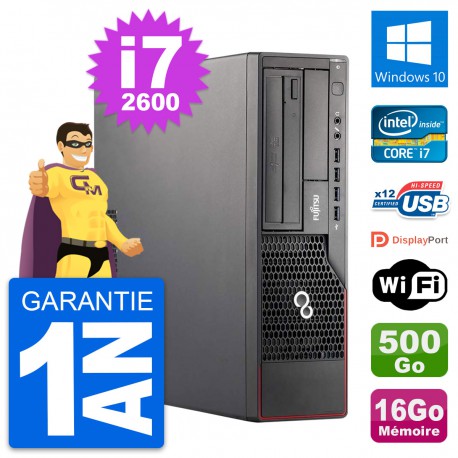 PC Fujitsu Esprimo E700 DT Intel i7-2600 RAM 16Go Disque 500Go Windows 10 Wifi