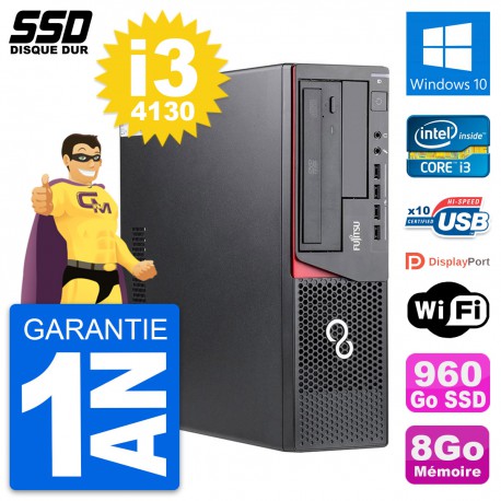 PC Fujitsu Esprimo E720 E85+ DT Intel i3-4130 RAM 8Go SSD 960Go Windows 10 Wifi
