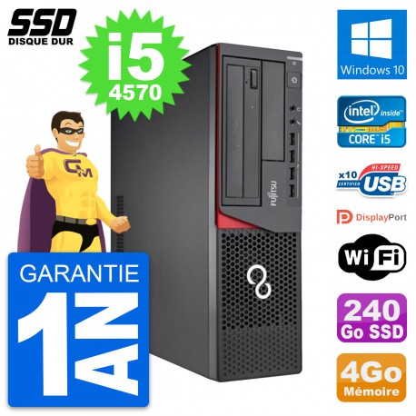PC Fujitsu Esprimo E720 E85+ DT Intel i5-4570 RAM 4Go SSD 240Go Windows 10 Wifi