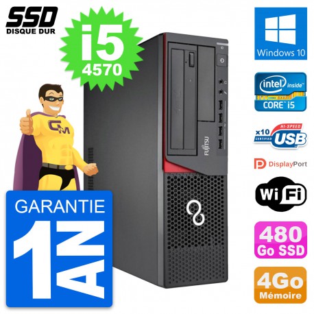 PC Fujitsu Esprimo E720 E85+ DT Intel i5-4570 RAM 4Go SSD 480Go Windows 10 Wifi