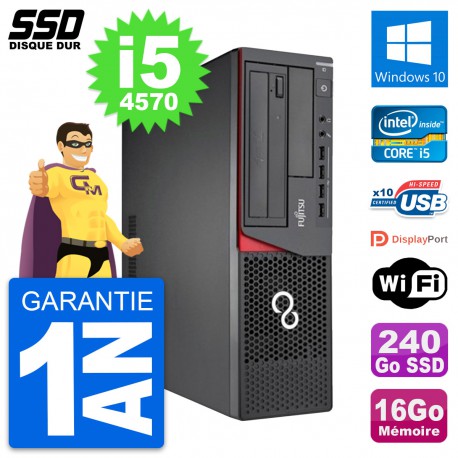 PC Fujitsu Esprimo E720 E85+ DT Intel i5-4570 RAM 16Go SSD 240Go Windows 10 Wifi