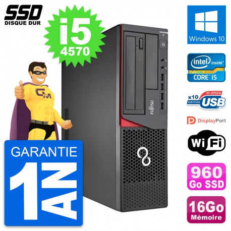 PC Fujitsu Esprimo E720 E85+ DT Intel i5-4570 RAM 16Go SSD 960Go Windows 10 Wifi