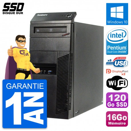 PC Tour Lenovo ThinkCentre M83 Intel G3220 RAM 16Go SSD 120Go Windows 10 Wifi