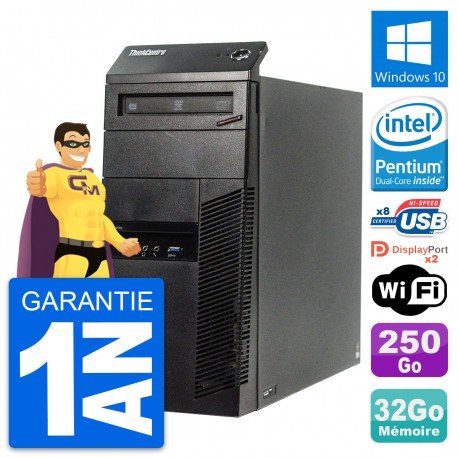 PC Tour Lenovo ThinkCentre M83 Intel G3220 RAM 32Go Disque 250Go Windows 10 Wifi