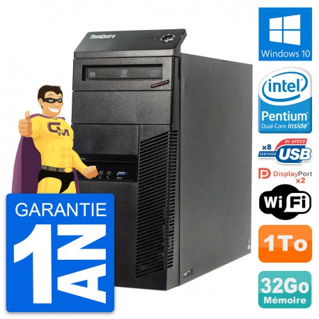 PC Tour Lenovo ThinkCentre M83 Intel G3220 RAM 32Go Disque 1To Windows 10 Wifi