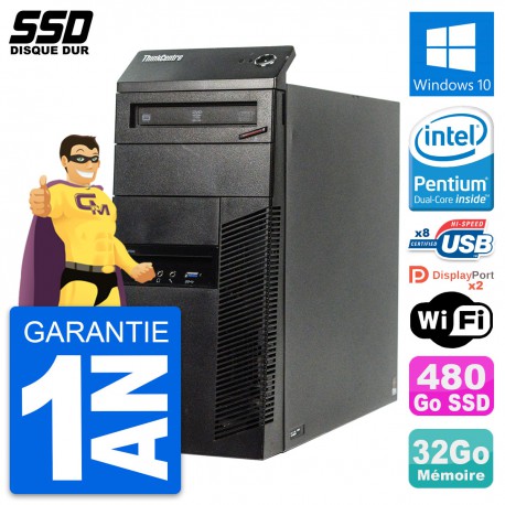 PC Tour Lenovo ThinkCentre M83 Intel G3220 RAM 32Go SSD 480Go Windows 10 Wifi