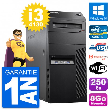 PC Tour Lenovo ThinkCentre M83 Core i3-4130 RAM 8Go Disque 250Go Windows 10 Wifi