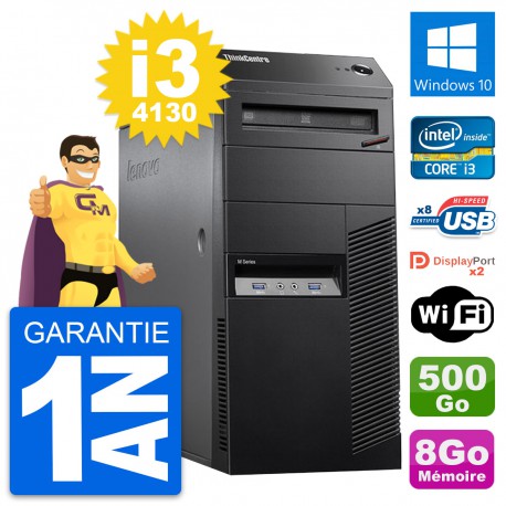 PC Tour Lenovo ThinkCentre M83 Core i3-4130 RAM 8Go Disque 500Go Windows 10 Wifi