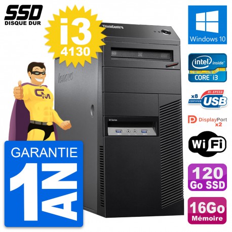 PC Tour Lenovo ThinkCentre M83 Intel i3-4130 RAM 16Go SSD 120Go Windows 10 Wifi