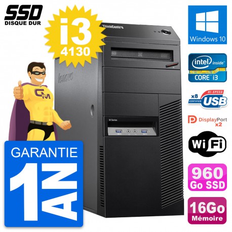 PC Tour Lenovo ThinkCentre M83 Intel i3-4130 RAM 16Go SSD 960Go Windows 10 Wifi