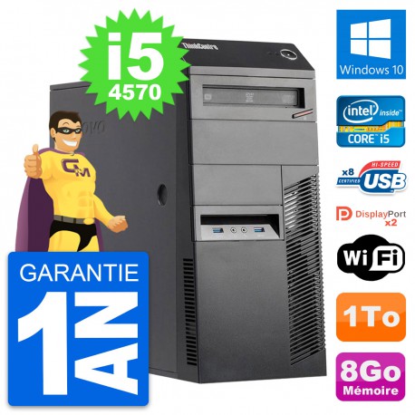 PC Tour Lenovo ThinkCentre M83 Intel i5-4570 RAM 8Go Disque 1To Windows 10 Wifi