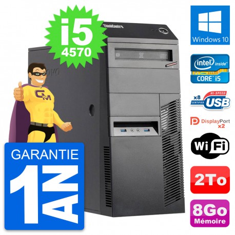 PC Tour Lenovo ThinkCentre M83 Intel i5-4570 RAM 8Go Disque 2To Windows 10 Wifi