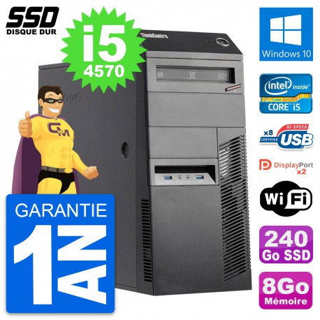 PC Tour Lenovo ThinkCentre M83 Intel i5-4570 RAM 8Go SSD 240Go Windows 10 Wifi