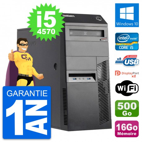 PC Tour Lenovo ThinkCentre M83 i5-4570 RAM 16Go Disque Dur 500Go Windows 10 Wifi