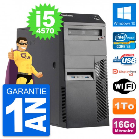 PC Tour Lenovo ThinkCentre M83 Intel i5-4570 RAM 16Go Disque 1To Windows 10 Wifi
