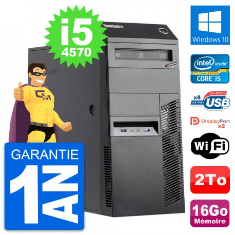 PC Tour Lenovo ThinkCentre M83 Intel i5-4570 RAM 16Go Disque 2To Windows 10 Wifi