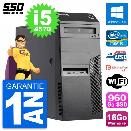 PC Tour Lenovo ThinkCentre M83 Intel i5-4570 RAM 16Go SSD 960Go Windows 10 Wifi