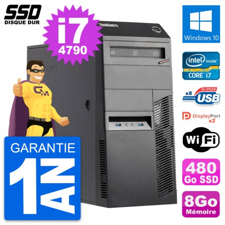 PC Tour Lenovo ThinkCentre M83 Intel i7-4790 RAM 8Go SSD 480Go Windows 10 Wifi