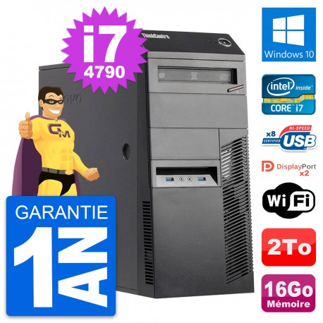 PC Tour Lenovo ThinkCentre M83 Intel i7-4790 RAM 16Go Disque 2To Windows 10 Wifi